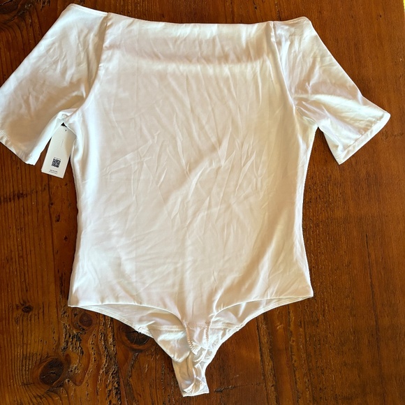 NWT Spanx Smooth Jersey Ballet Bodysuit, White , Size Large, Short Sleeve - Picture 11 of 11